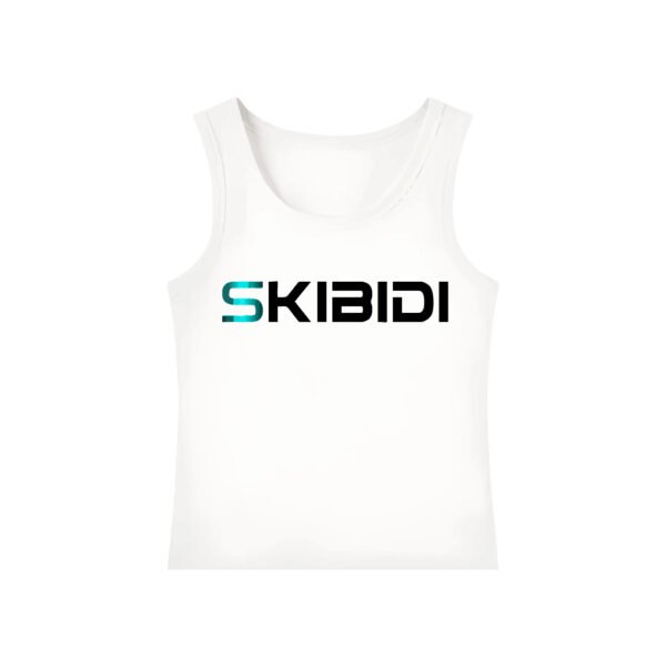 SKIBIDI Tank White–Green Glow - Image 2