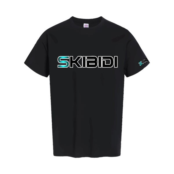 SKIBIDI T-Shirt Black–Green Glow - Image 2
