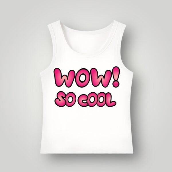 WOW! So Cool Tank White–Pink Pop