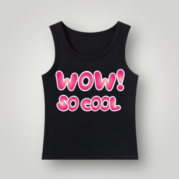 WOW! So Cool Tank Black– Pink Pop